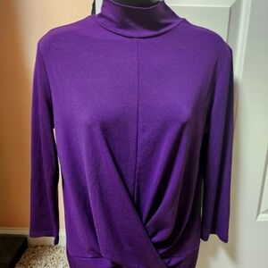 Purple Mock Turtleneck Top